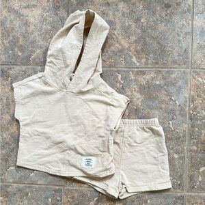 SHEIN Cotton Hooded Baby Boys Shorts Set